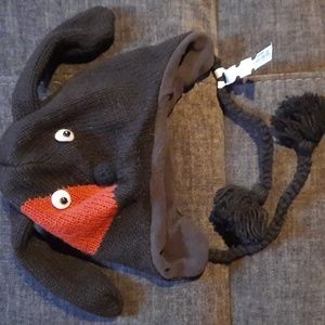 Dog Wool Knit Hat Ear Flap Braided Ties Youth Teen Tween NWT Cute Warm Fun